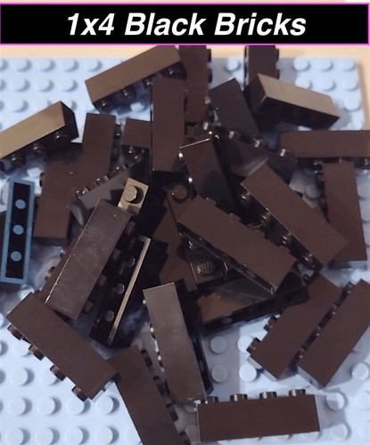 Lego brick 1x4 black - 1x4,